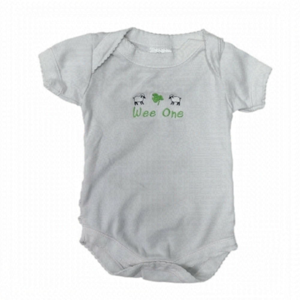 Vintage Irish Wee One Onesie with embroidery- size 0-3 months